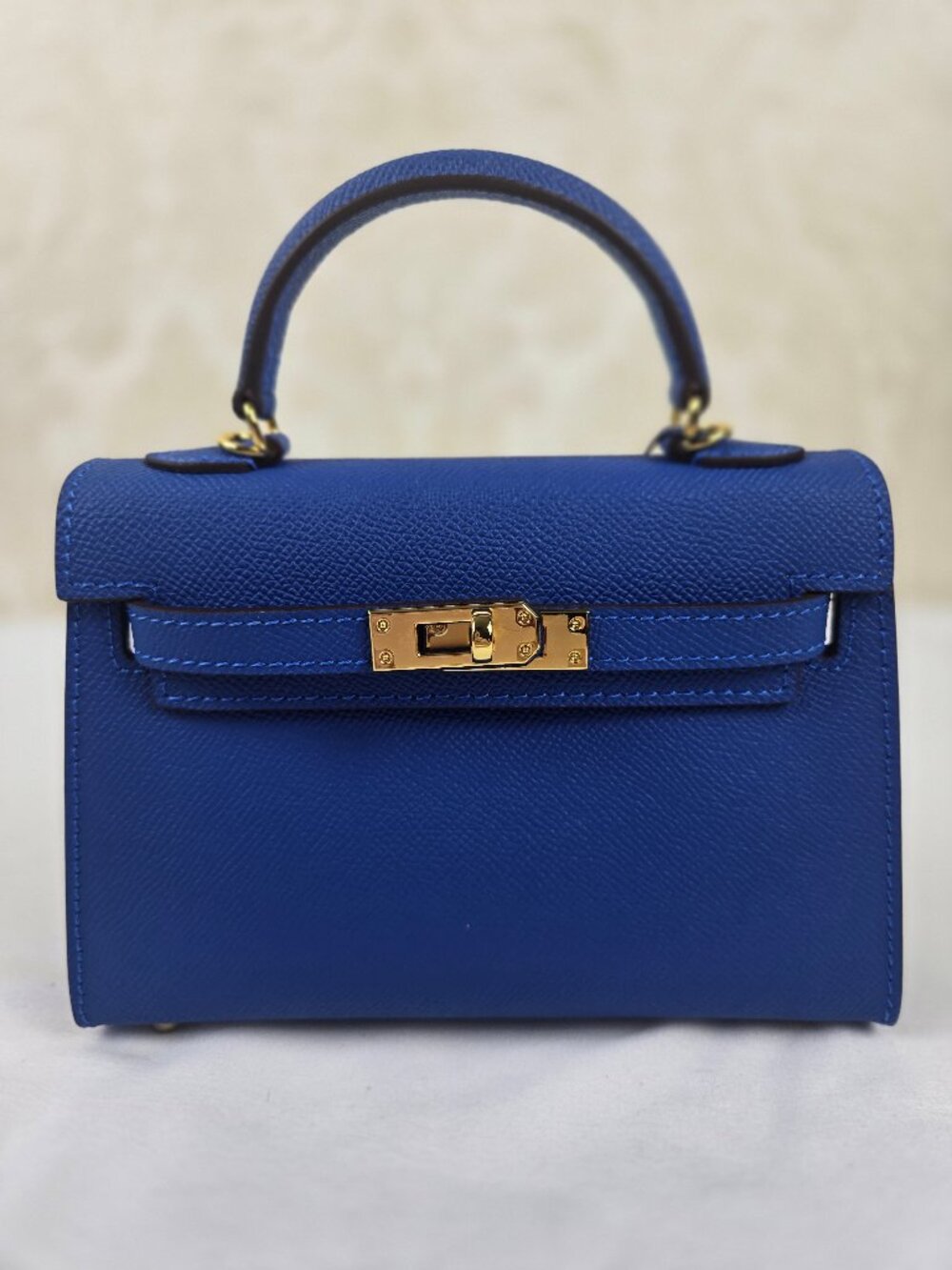 The Distinct Collection 19cm Epsom Leather Top Handle Mini Bag Royal Blue NWT